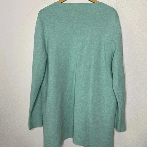 J.Crew green open front cotton cardigan with pockets size Medium - Picture 2 of 3